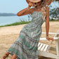 Tassel Printed Spaghetti Strap Dress