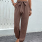 Tied High Waist Pants with Pockets