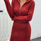 Perfee Cable-Knit Half Zip Long Sleeve Sweater Dress
