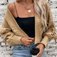 Cable-Knit Tied Open Front Lantern Sleeve Cardigan