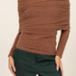 HYFVE Fuzzy Off Shoulder Textured Knit Top