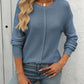 Round Neck Dropped Shoulder Knit Top