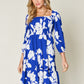 Double Take Full Size Floral Ruffle Hem Smocked Dress