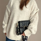 Contrast Trim Round Neck Dropped Shoulder Sweater