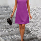 Asymmetrical Neck Sleeveless Mini Dress