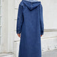 Button Up Long Sleeve Longline Hooded Denim Outerwear