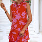 Printed Tie Neck Sleeveless Dress