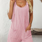 Mandy Texture Adjustable Strap Overalls with Pockets