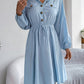 Collared Neck Long Sleeve Dress with Pockets
