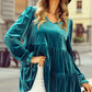 Peplum V-Neck Flounce Sleeve Blouse