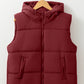 Drawstring Zip Up Hooded Vest Coat