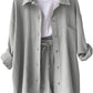 Full Size Texture Button Up Shirt and Drawstring Shorts Set