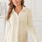Textured Collared Neck Long Sleeve Shirt
