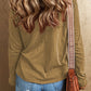 Exposed Seam V-Neck Long Sleeve T-Shirt