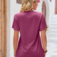 Double Take Full Size Ruched V-Neck Short Sleeve T-Shirt