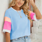 Lovelet Color Block Round Neck Half Sleeve T-Shirt