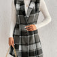 Honey Plaid Button Up Vest Coat