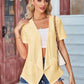 Eyelet Open Front Short Sleeve Cover Up