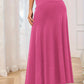 Solid Elastic Waist Maxi Skirt