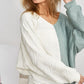 BiBi Twist Front Contrast Cable Knit Top - Brand BiBi