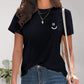 Smile Graphic Round Neck Short Sleeve T-Shirt