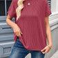 Lovelet Round Neck Short Sleeve Rib T-Shirt