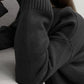 Side Slit Turtleneck Drop Shoulder Sweater