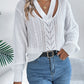 Cutout V-Neck Long Sleeve Sweater