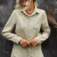 Women's Full Size Distressed Snap Down Denim Jacket