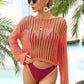 SO SUMMER Long Sleeve Round Neck Openwork Cover-Up
