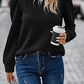 Textured Round Neck Long Sleeve Sweatshirt