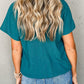 Textured V-Neck Short Sleeve T-Shirt