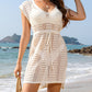 Openwork V-Neck Cap Sleeve Cover-Up