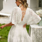 Lace Cutout Surplice Half Sleeve Dress