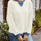 Contrast Round Neck Long Sleeve Sweatshirt