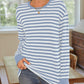 Striped Round Neck Long Sleeve T-Shirt