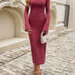 Devine Tied V-Neck Long Sleeve Sweater Dress