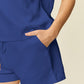 Double Take Full Size Texture Short Sleeve T-Shirt and Drawstring Shorts Set