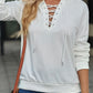 Lace Up Long Sleeve Hoodie
