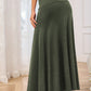 Solid Elastic Waist Maxi Skirt