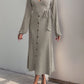 Perfee Ribbed Tied Surplice Long Sleeve Dress