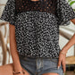 Lace Detail Floral Round Neck Short Sleeve Blouse