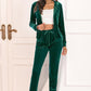 Full Size Zip-Up Hooded Jacket and Pants Set