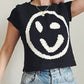 Smiley Round Neck Sweater Vest
