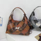 PU Leather Color Block Shoulder Bag