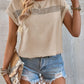 Cutout Round Neck Short Sleeve Top