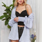 ADORA High-Low Striped Button Down Smocked Lantern Sleeve Shirt