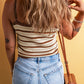 Decorative Button Striped Knit Cami