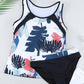 Full Size Printed Wide Strap Tankini Set