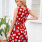Tied Polka Dot V-Neck Dress